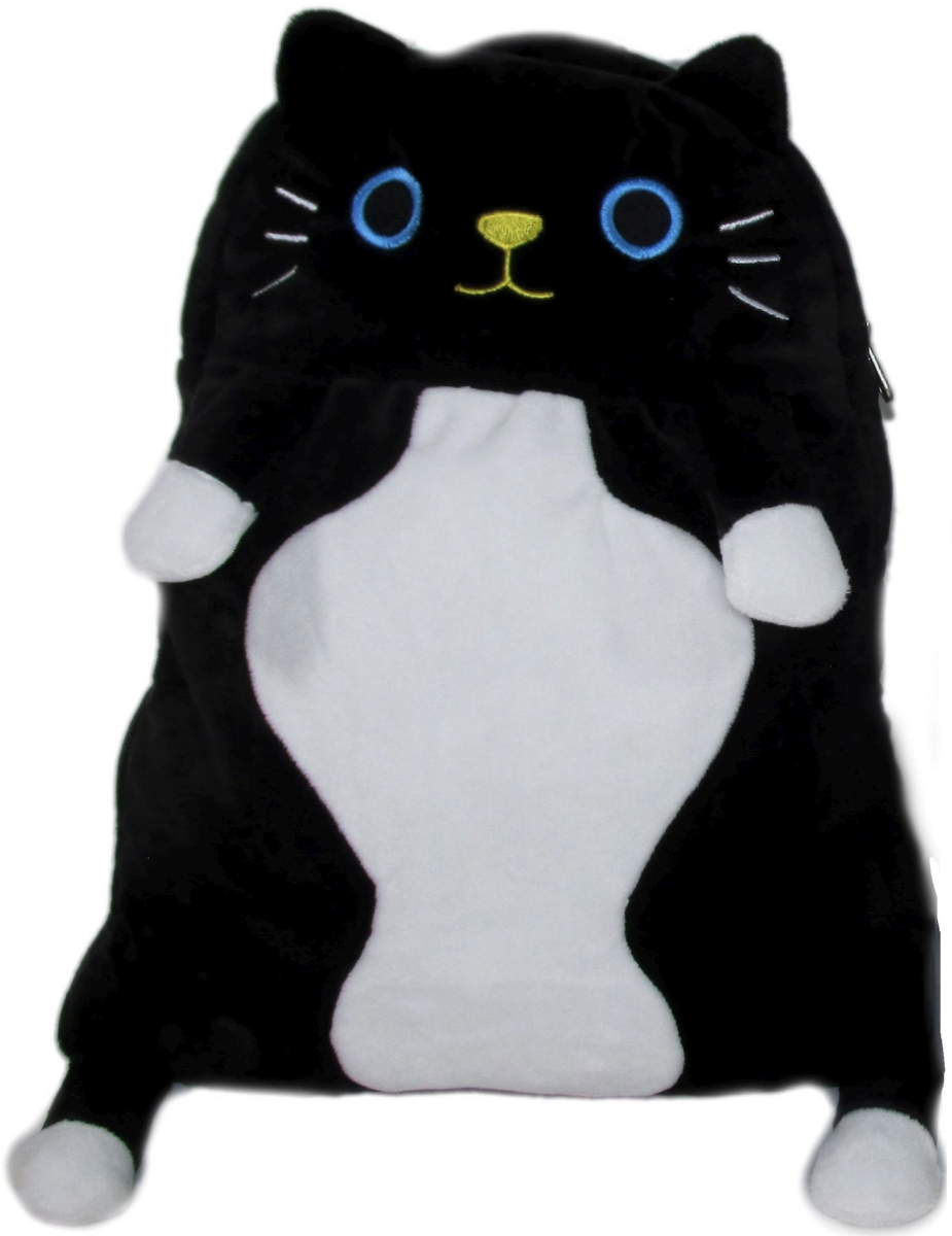 Plyšový batoh Kočka černá – 35×28 cm