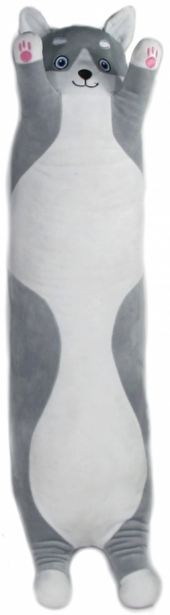 Plyšák Pes válec husky šedý – 90 cm
