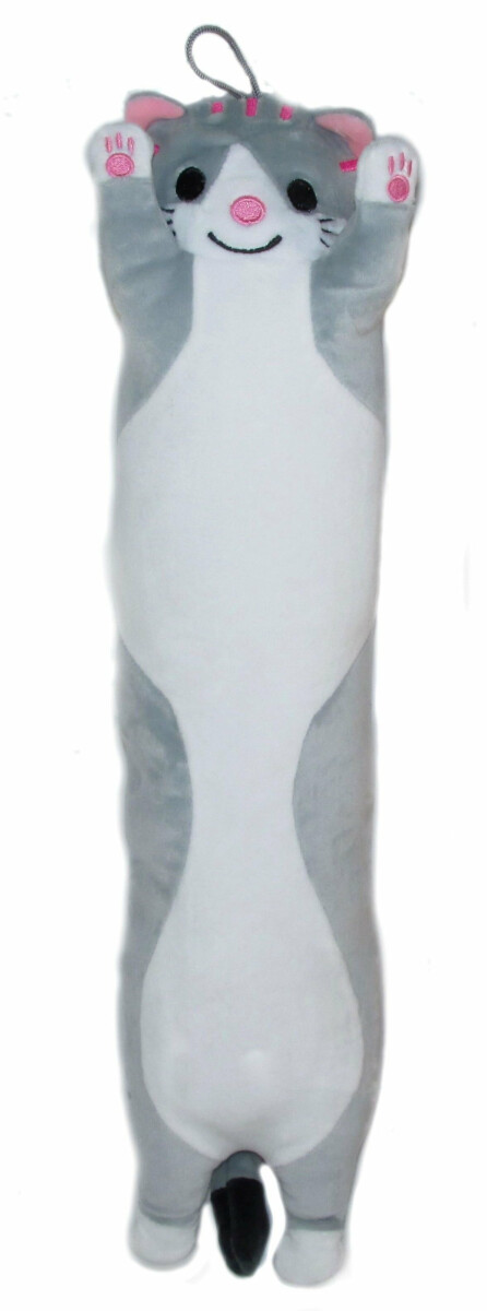 Plyšák Kočka válec šedá – 90 cm
