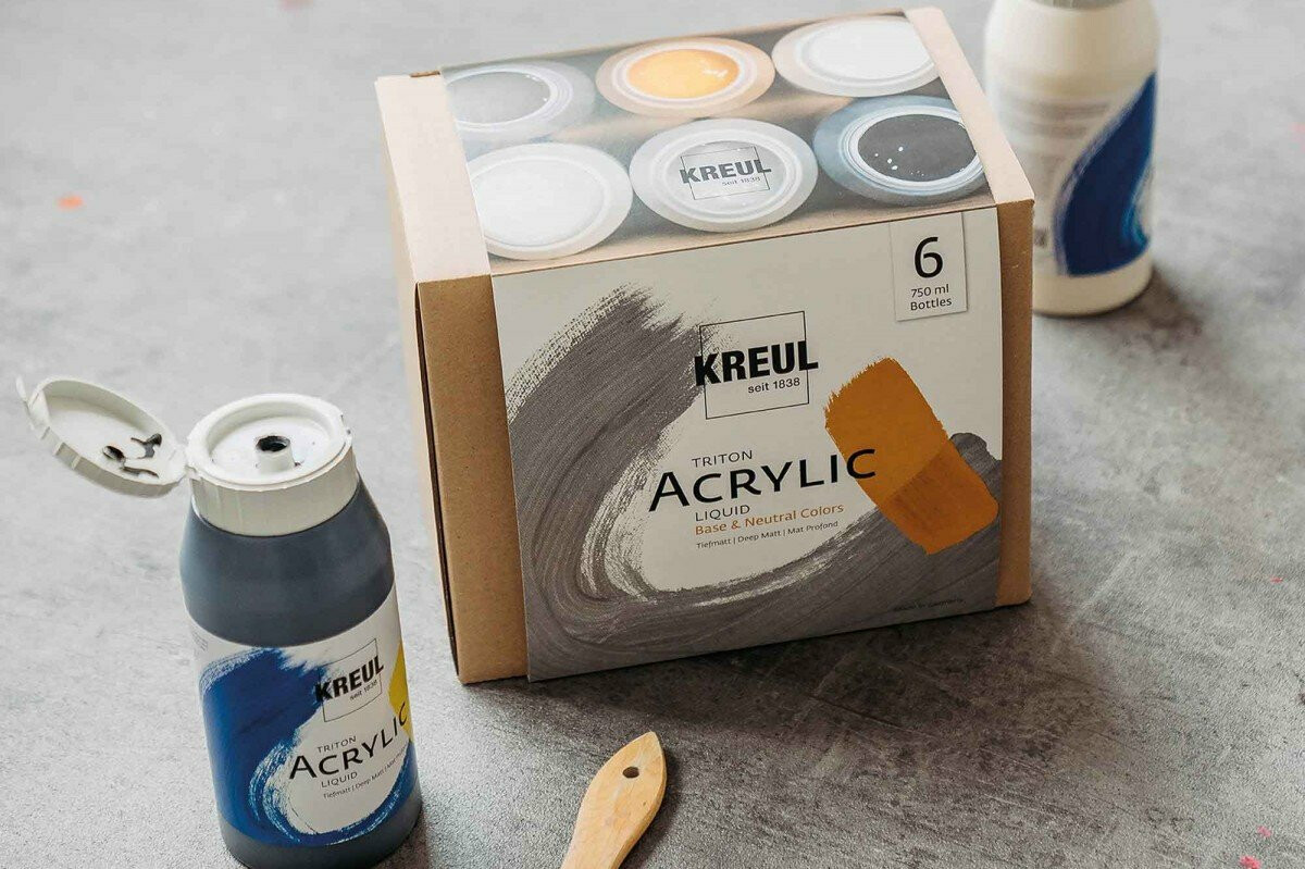 Sada akrylových barev Kreul Triton 6x750ml – Neutral Colors (obrázek 3)