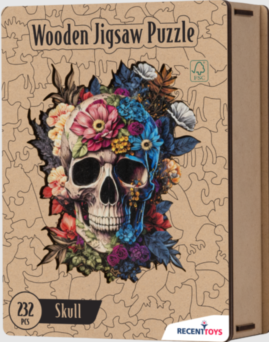 RECENTTOYS Dřevěné puzzle - Lebka