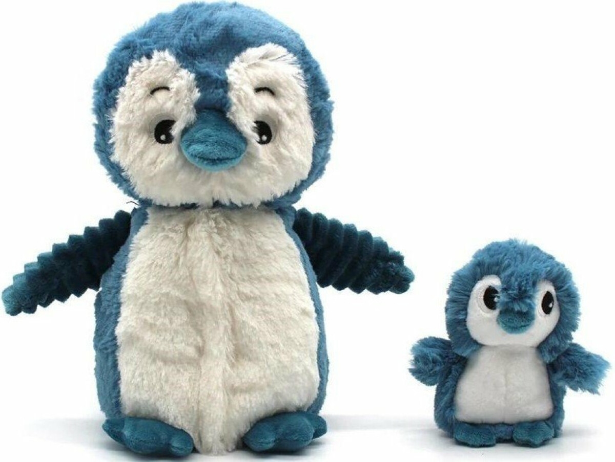 Plyšový tučňák Iglou modrý - máma s miminkem