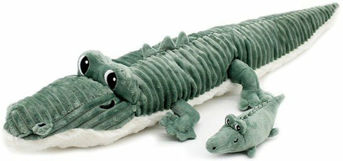 Plyšový krokodýl Croketou zelený - máma s miminkem
