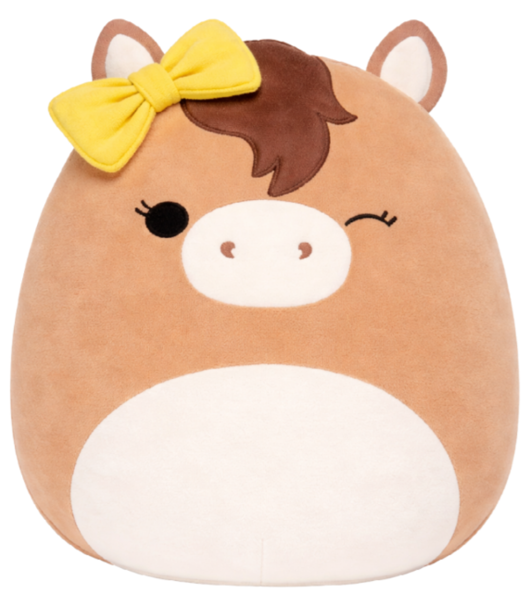 SQUISHMALLOWS Hnědý kůň s mašlí - Tomar, 13 cm