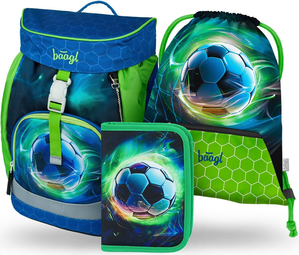 BAAGL 3 SET Airy Fotbal Míč: batoh, penál, sáček