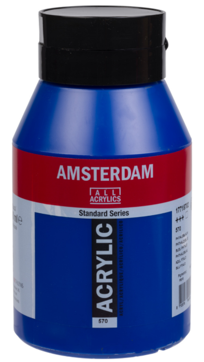 Akrylová barva Amsterdam Standard, 1 litr - 570 Phthalo Blue
