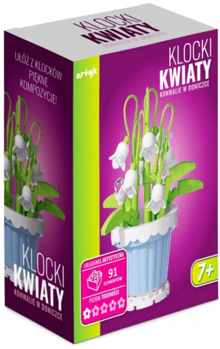 Stavebnice konvalinky v květináči (91 dílků)