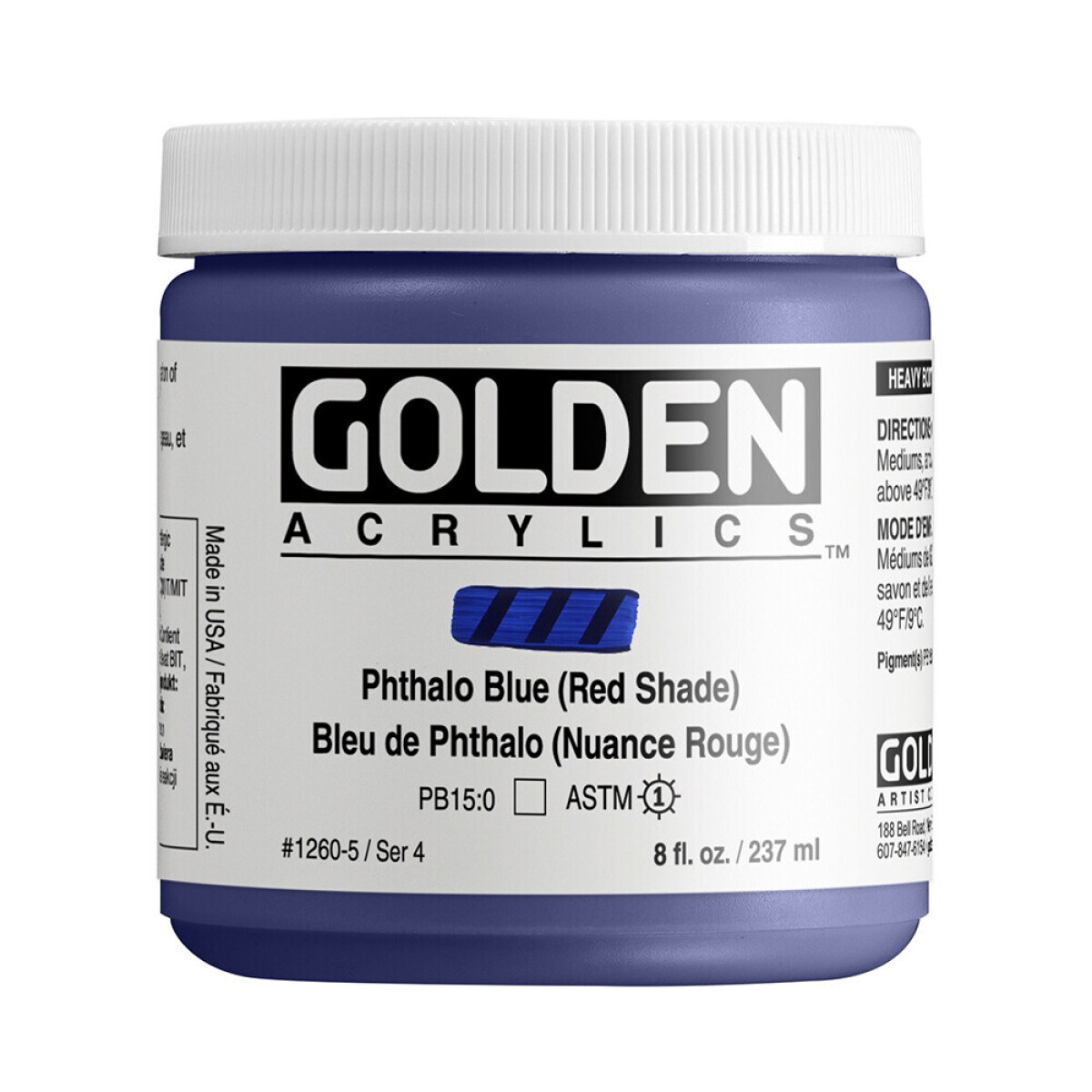 Akryl Golden HB 237ml – 1260 Phthalo Blue (Red Shade)