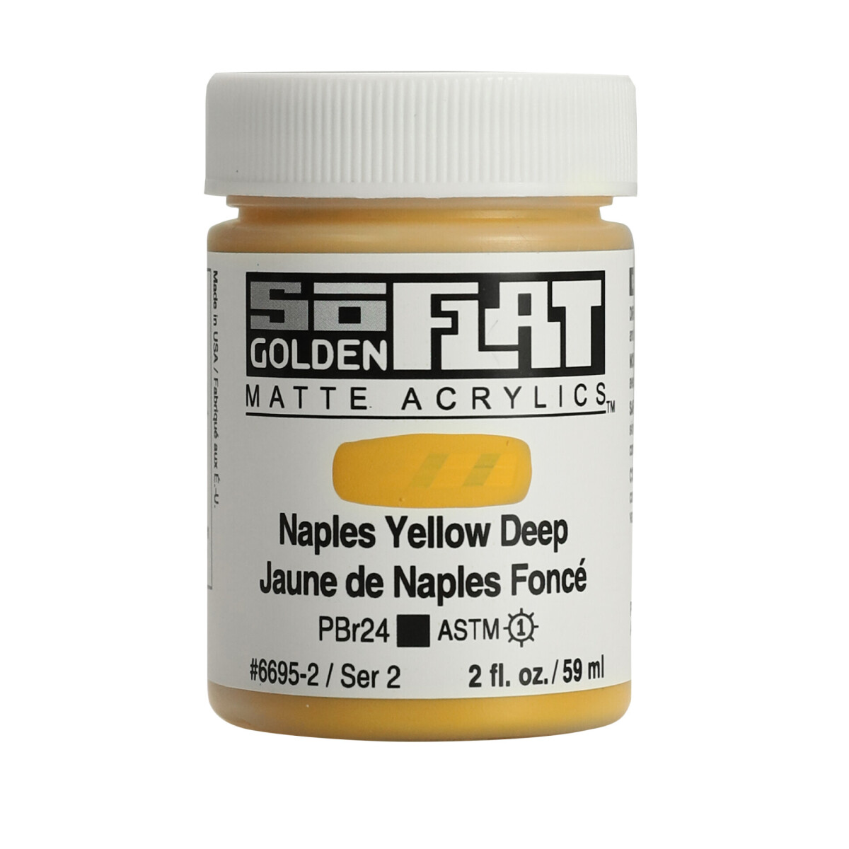 Akrylová barva Golden SoFlat Matte 59 ml - 6695 Naples Yellow Deep