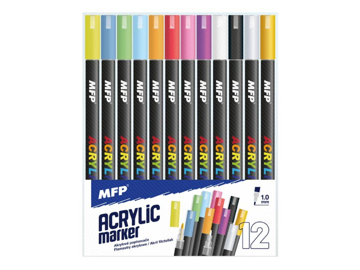 Akrylový popisovač MFP 1mm set 12ks