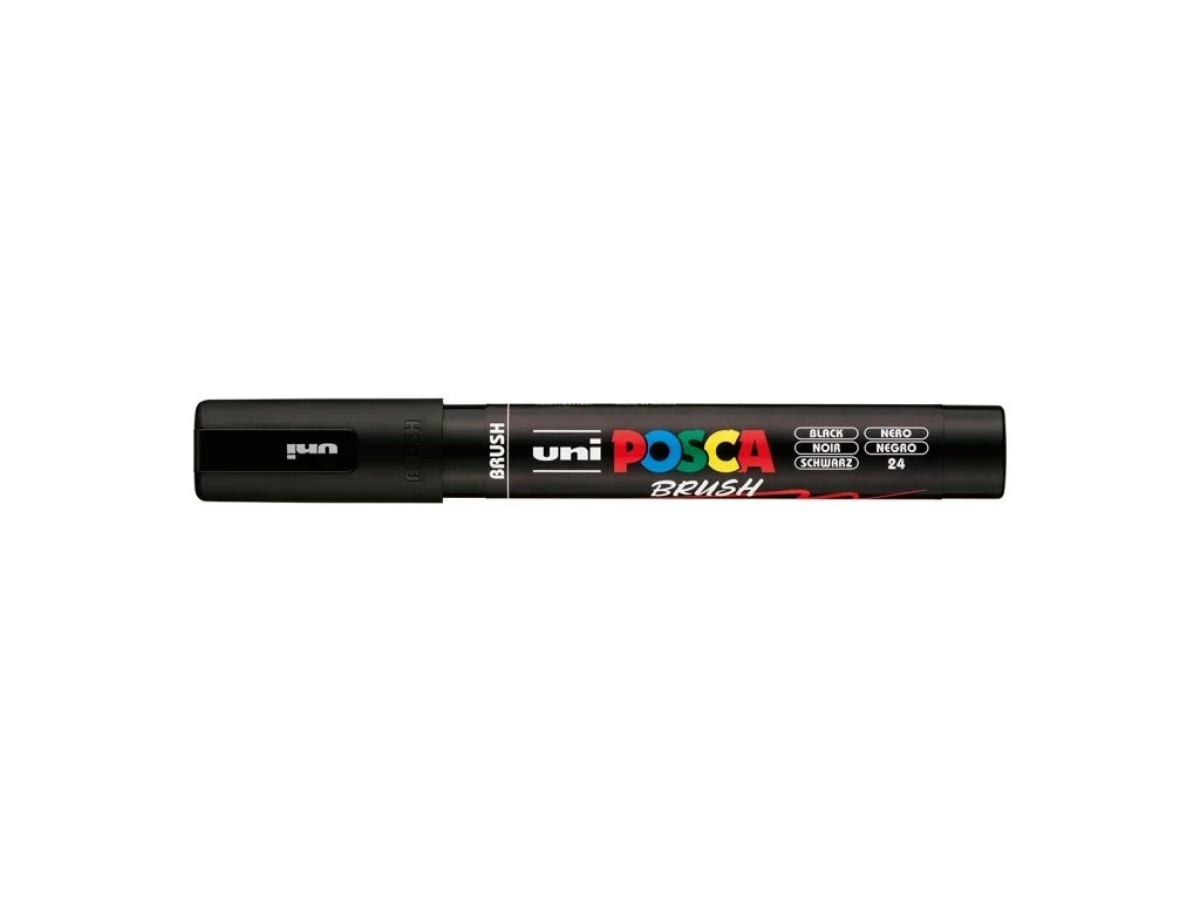 Akrylový popisovač Posca se štětcovým hrotem PC-5BR - Black 24