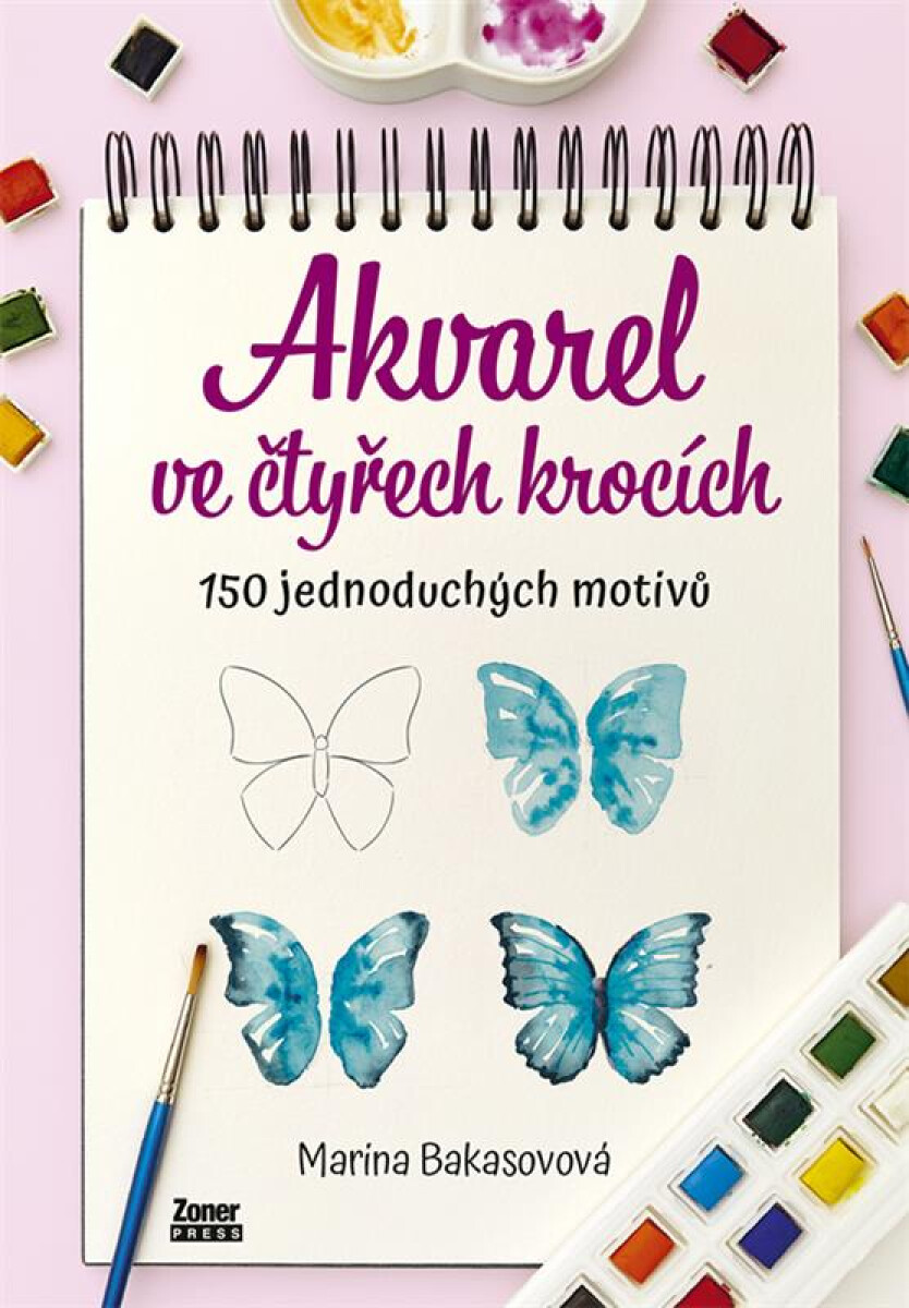 Kniha Akvarel ve čtyřech krocích - 150 jednoduchých motivů