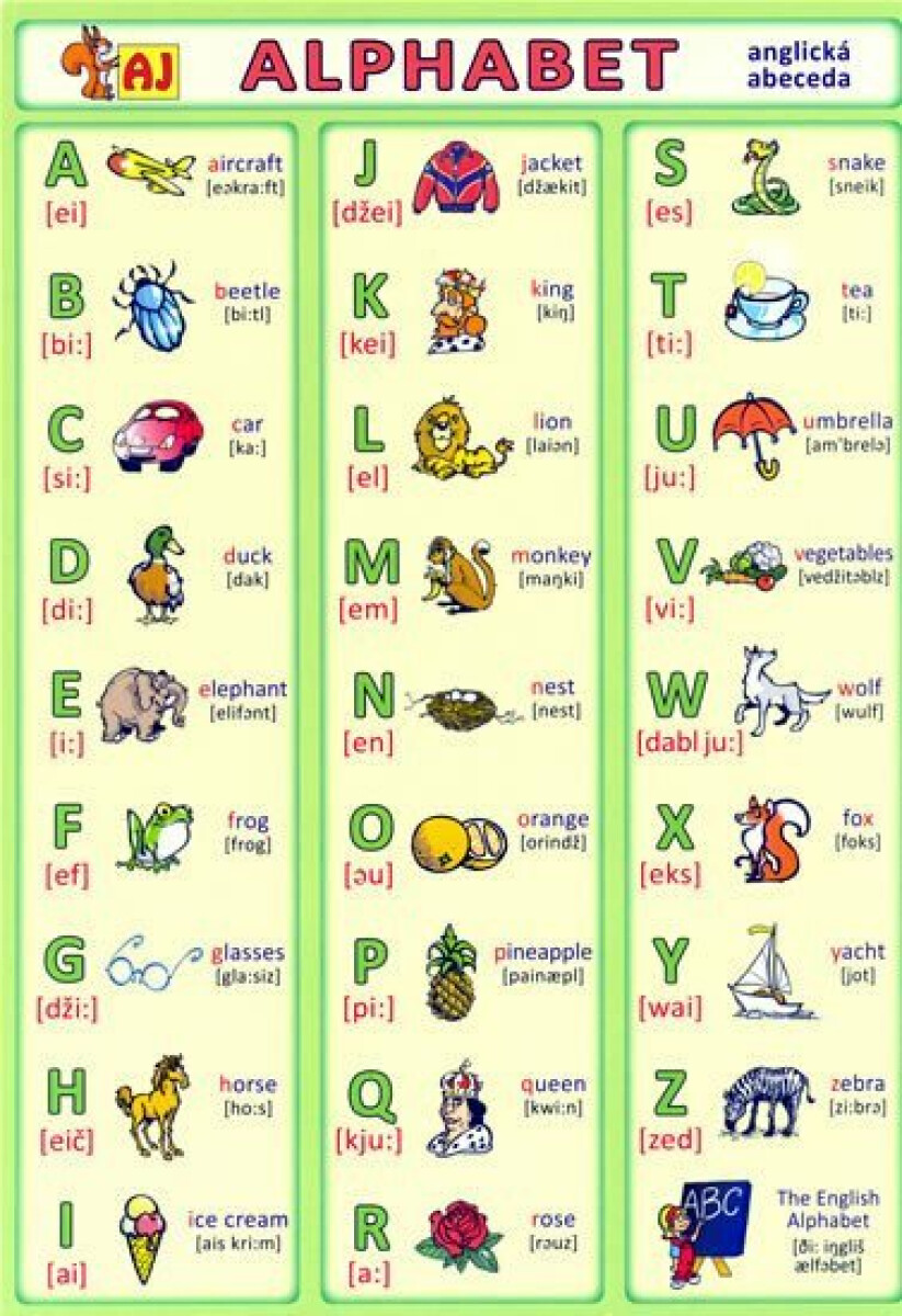 Kniha Alphabet - anglická abeceda