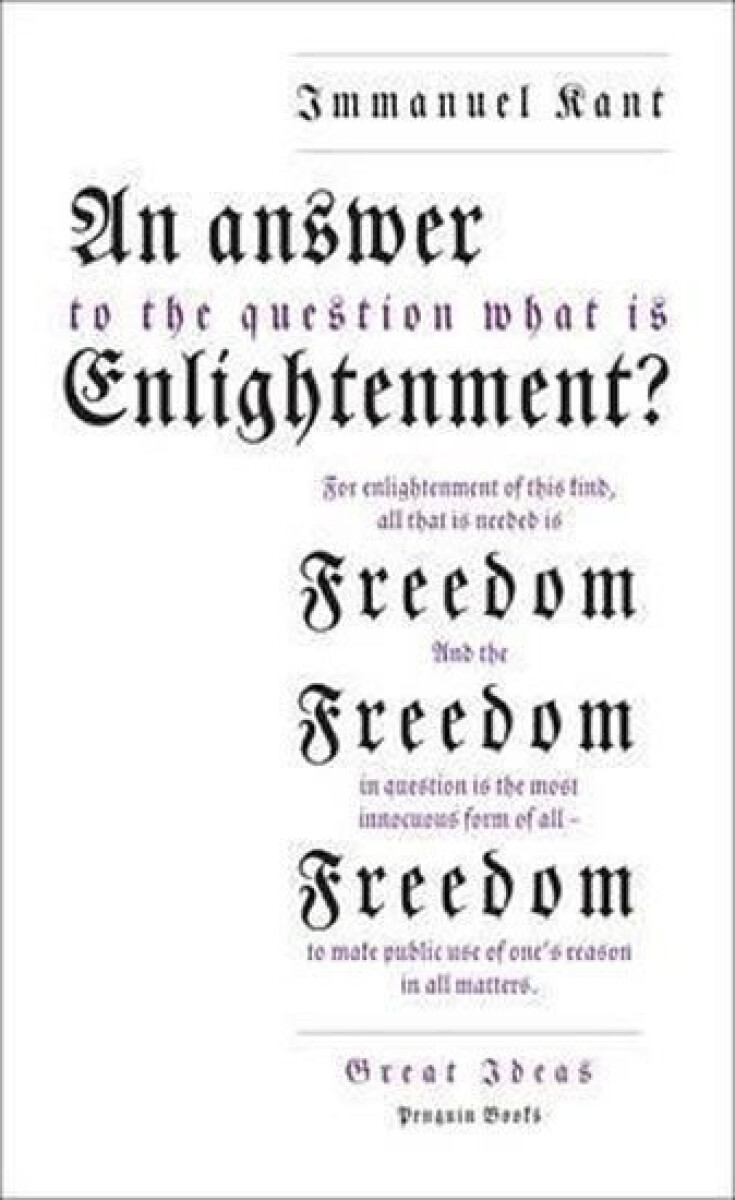 Kniha An Answer to the Question: 'What is Enlightenment?'