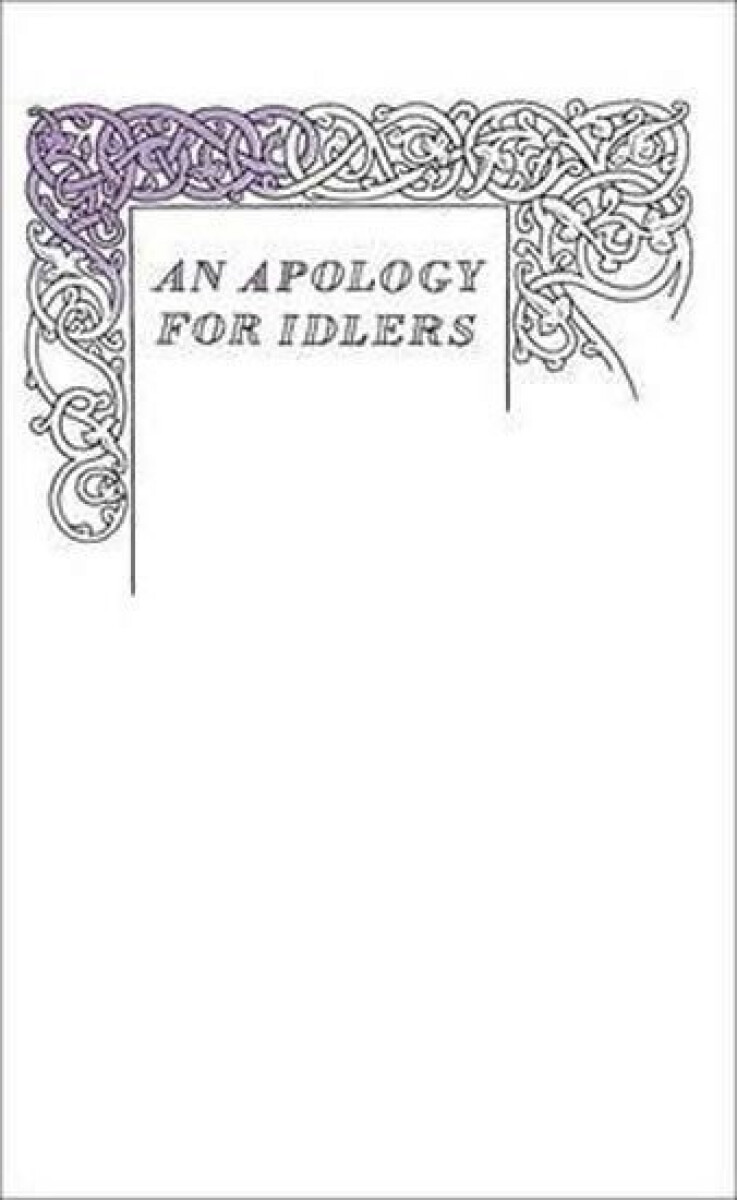 Kniha Apology for Idlers