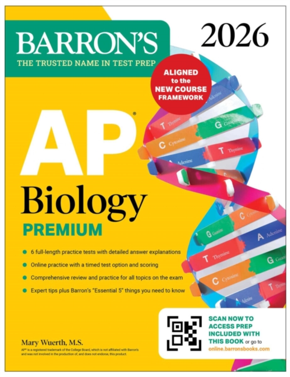 Kniha AP Biology Premium, 2026: Prep Book with 6 Practice Tests + Comprehensive Review + Online Practice