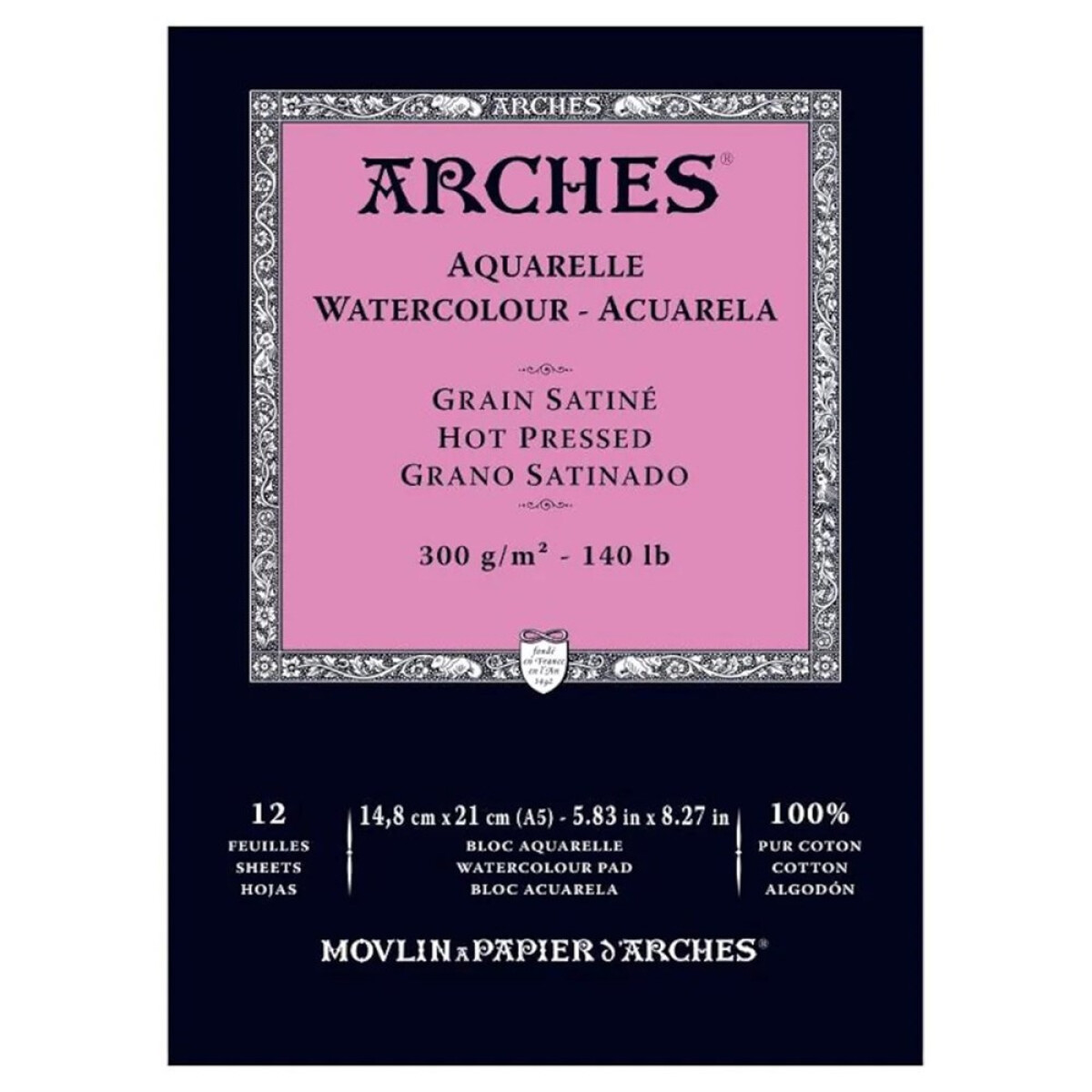 Arches skicák lepený 14,8x21cm 12l HP 300g