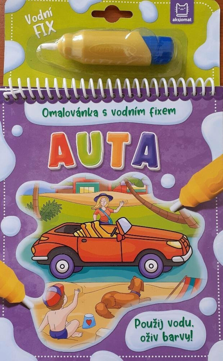 Kniha Auta - Omalovánka s vodním fixem