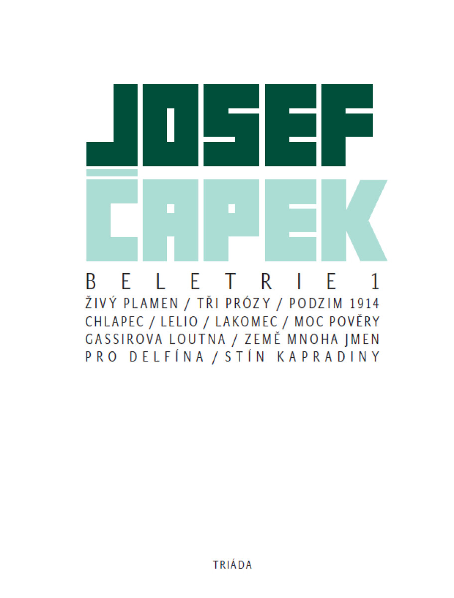 Beletrie 1 - Josef Čapek
