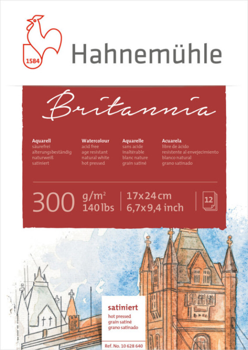 Blok pro akvarel HHM Britania 17x24cm 300g hot pressed