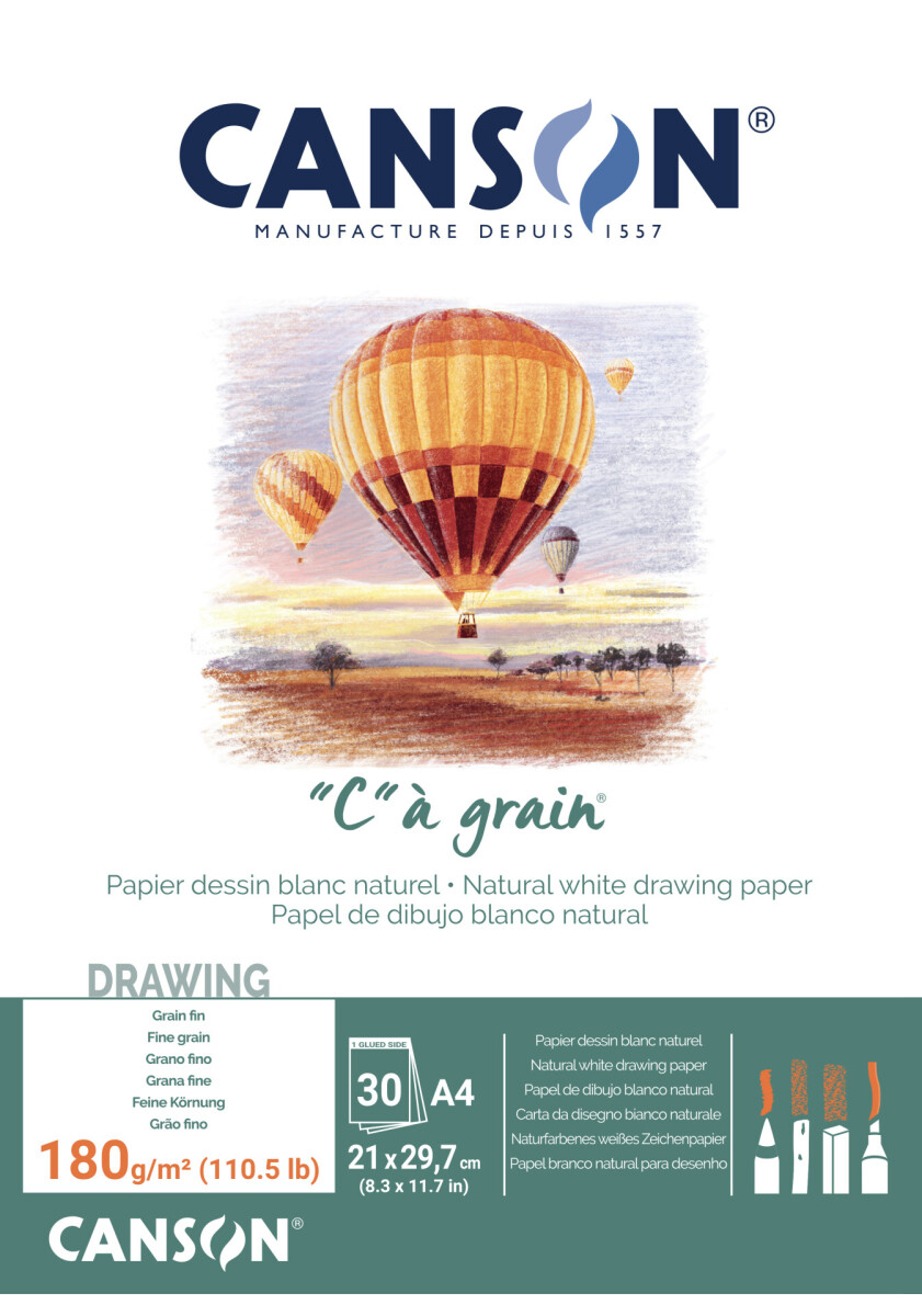"C" a grain skicák lepený A4 30l FG 180g