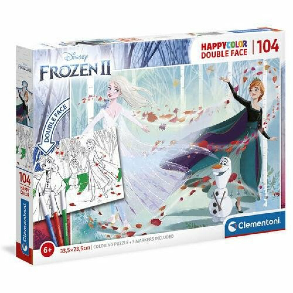 Clementoni Puzzle Double face colouring – Frozen 2, 104 dílků