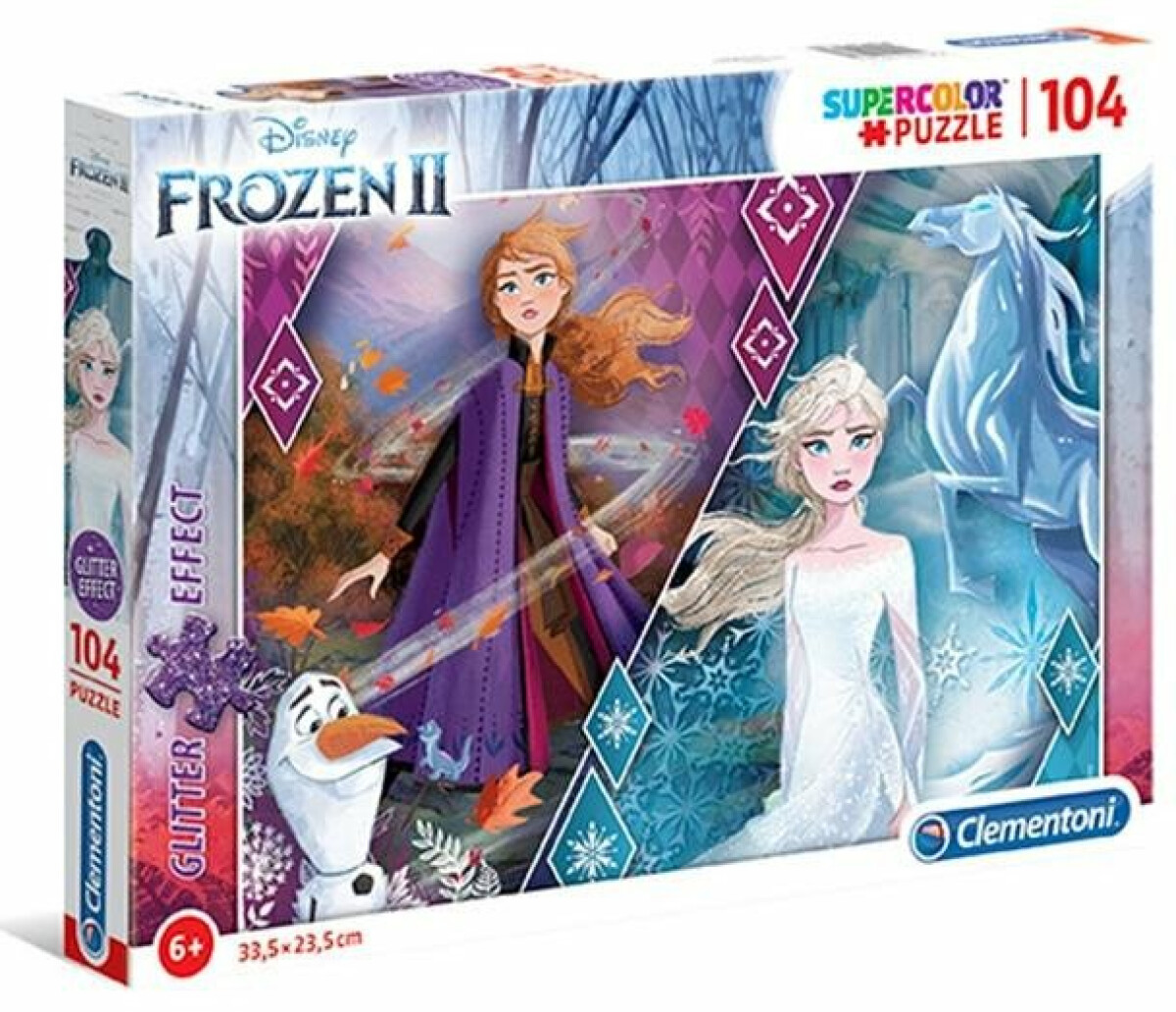 Clementoni Puzzle Supercolor Glitter – Frozen 2, 104 dílků