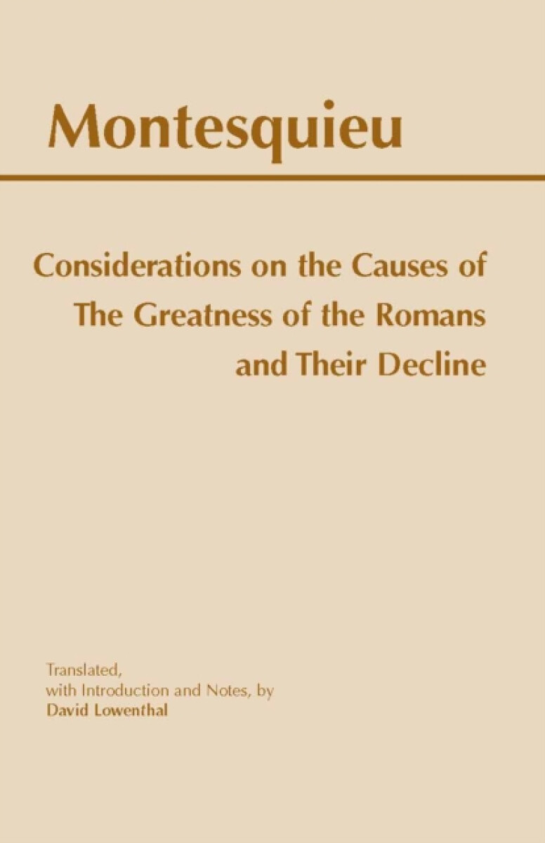 Kniha Considerations on the Causes of the Greatness of the Romans and their Decline