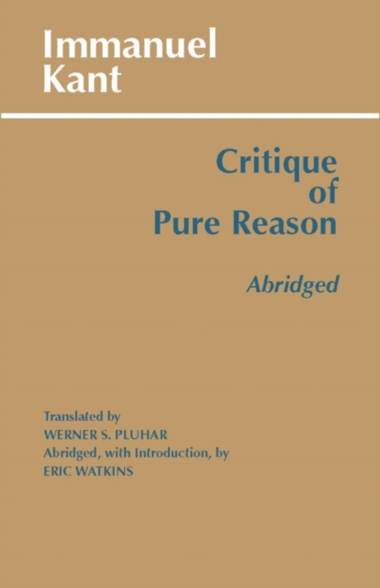 Kniha Critique of Pure Reason, Abridged