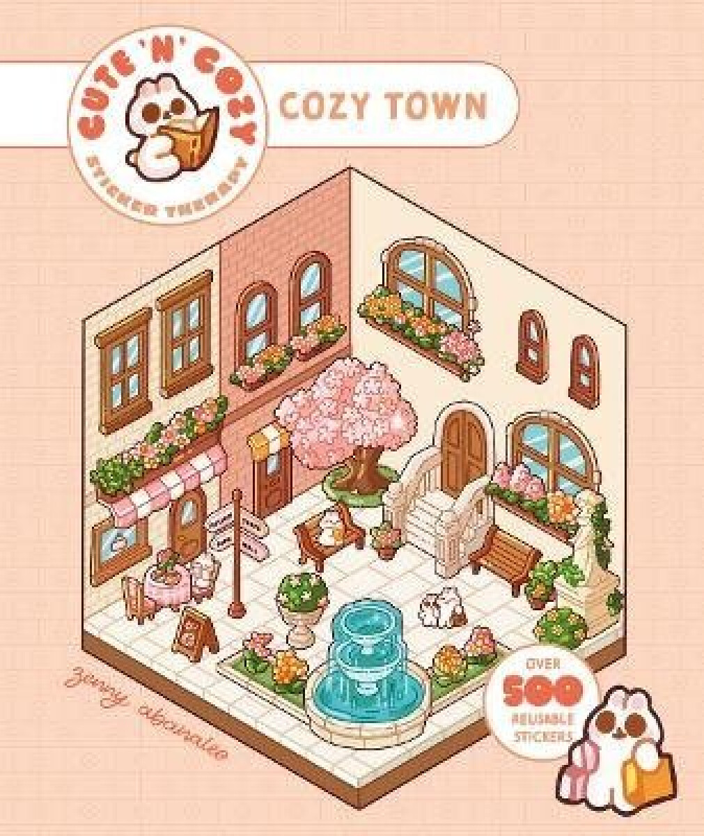 Kniha Cute ´n´ Cozy Sticker Therapy: Cozy Town