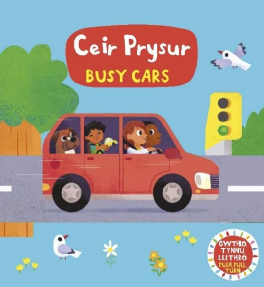 Kniha Cyfres Gwthio, Tynnu, Llithro: Ceir Prysur / Busy Cars
