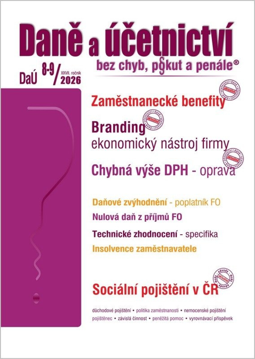 Daně a účetnictví bez chyb, pokut 8-9/2026
