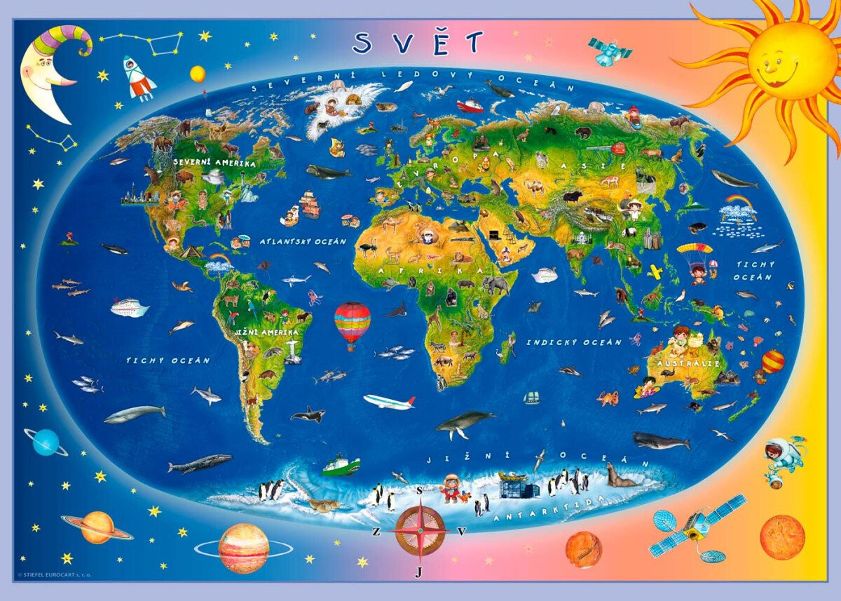 Levně Dětská mapa světa / Cestujeme po ČR