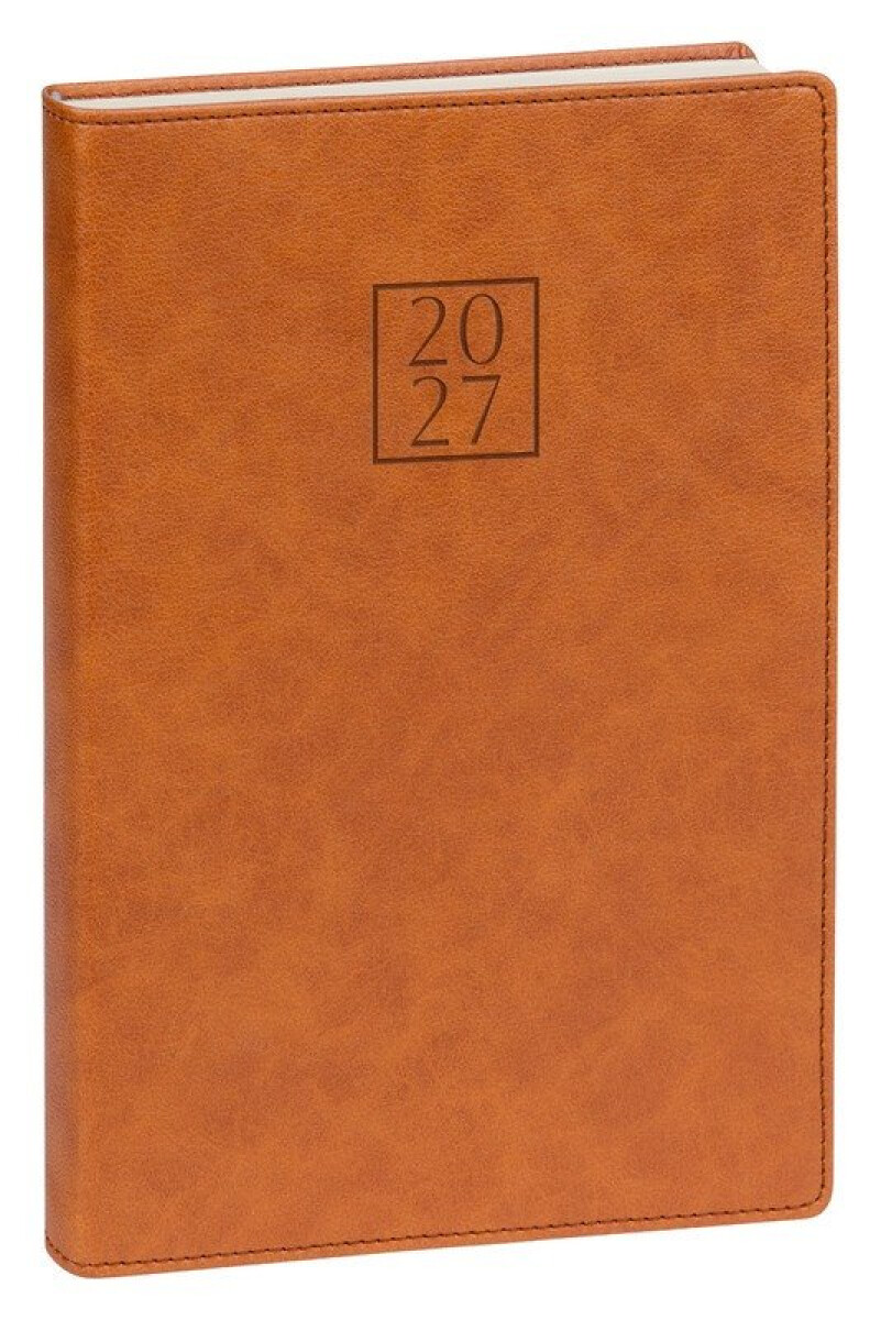 Notique denní diář Prestigio 2027, hnědý, 15 × 21 cm