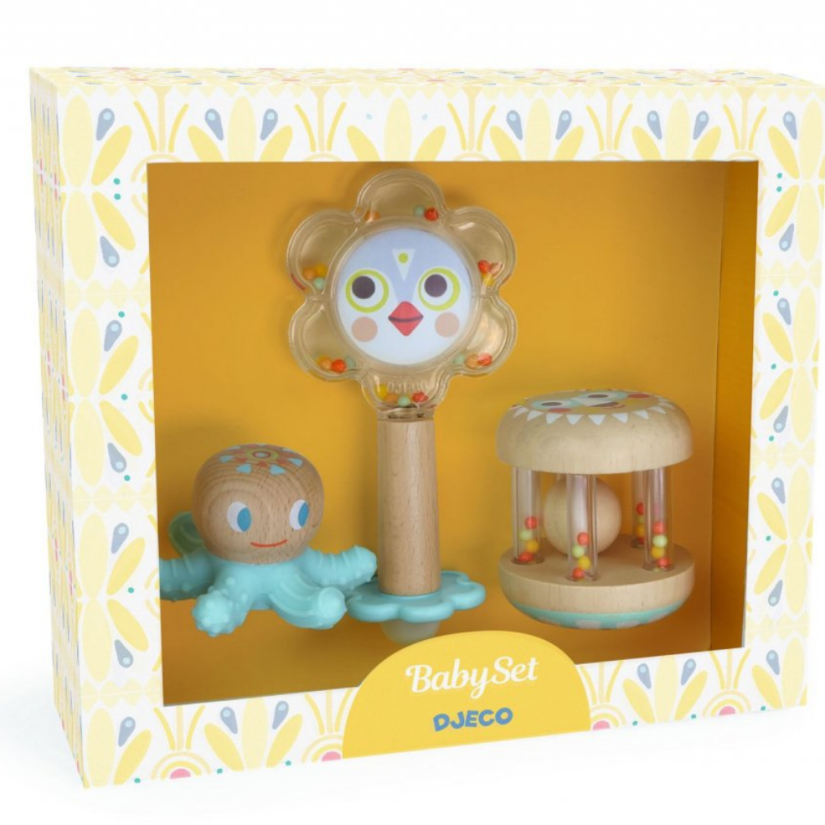 Kousátko a chrastítko Baby white