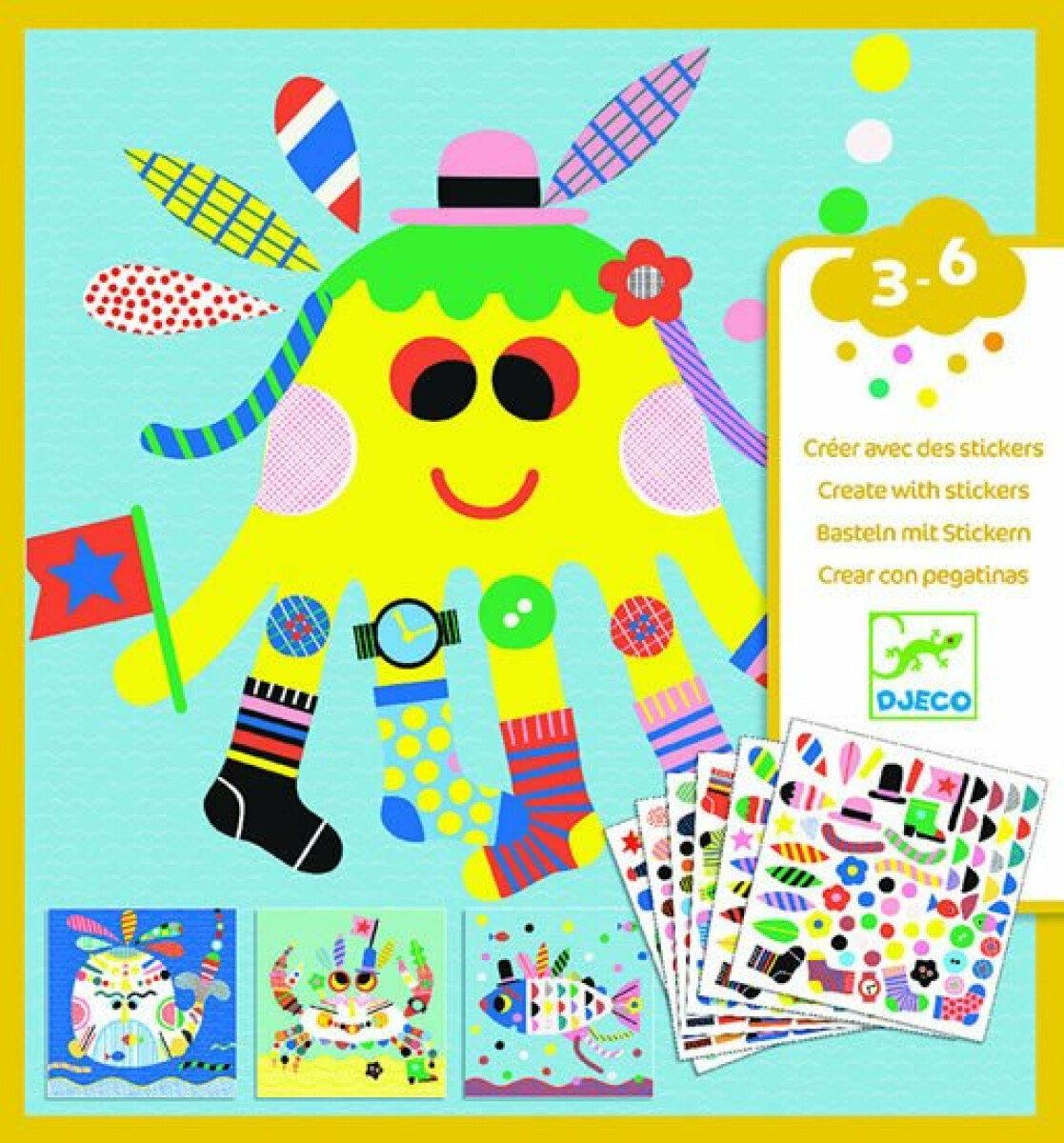 DJECO Set se samolepkami Podmořská stvoření