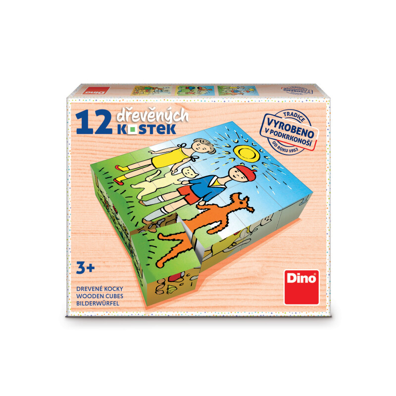 Dřevěné kostky Pejsek a kočička – 12 kostek (obrázek 9)