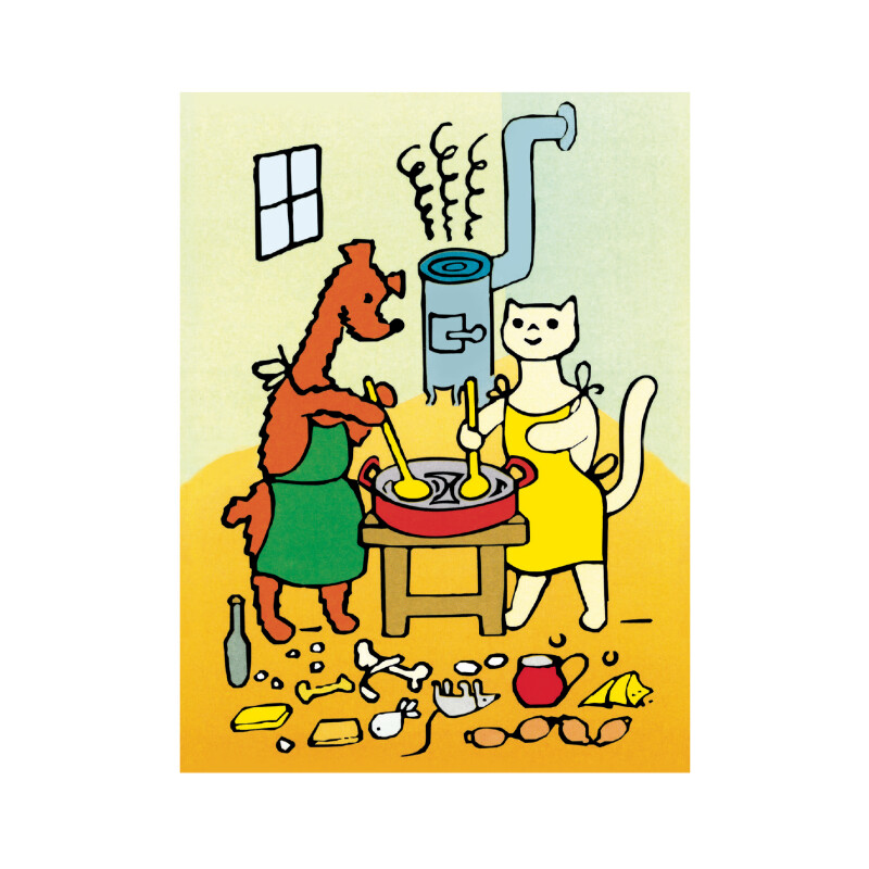 Dřevěné kostky Pejsek a kočička – 12 kostek (obrázek 8)