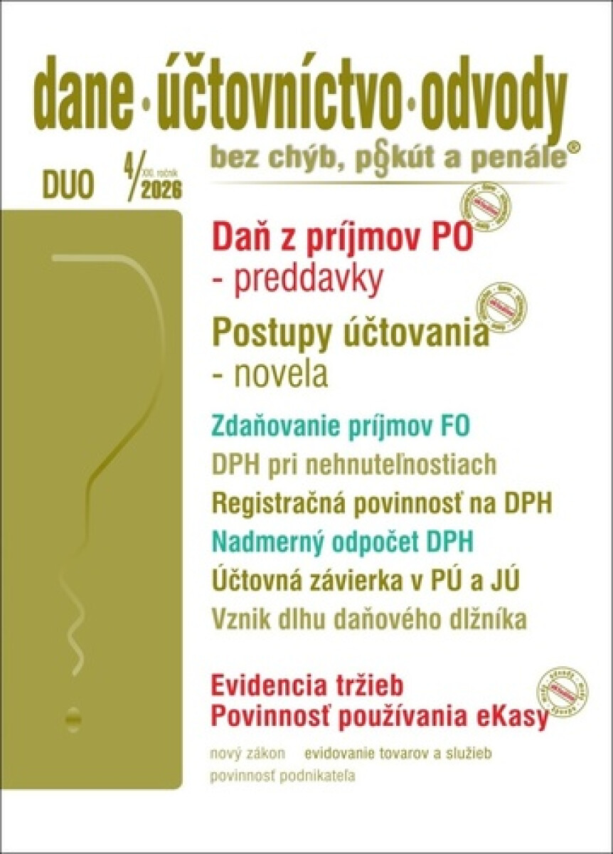 DUO 4/2026 – Daňové priznania, vysporiadanie daňových povinností