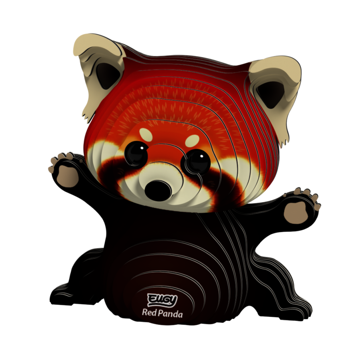 EUGY Panda červená 3D kartonová skládačka