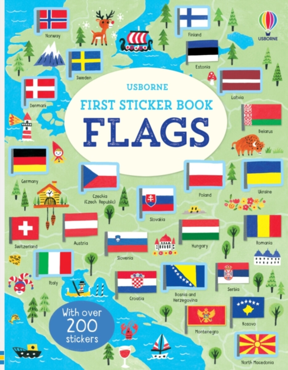 Kniha First Sticker Book Flags