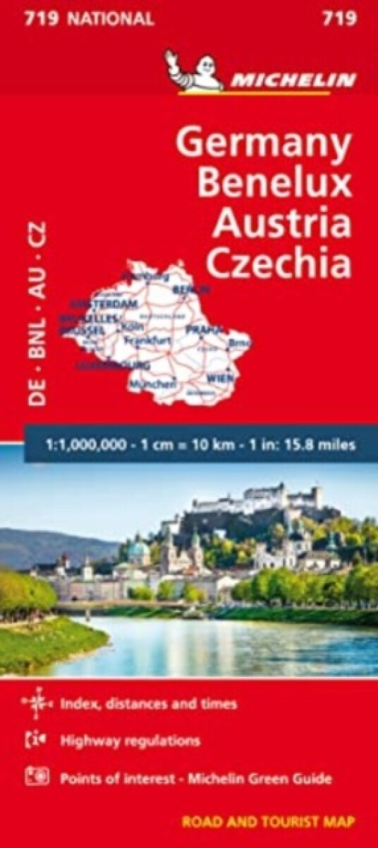 Kniha Germany, Benelux, Austria, Czech Republic - Michelin National Map 719