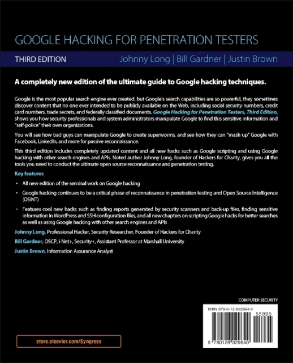 Kniha Google Hacking for Penetration Testers