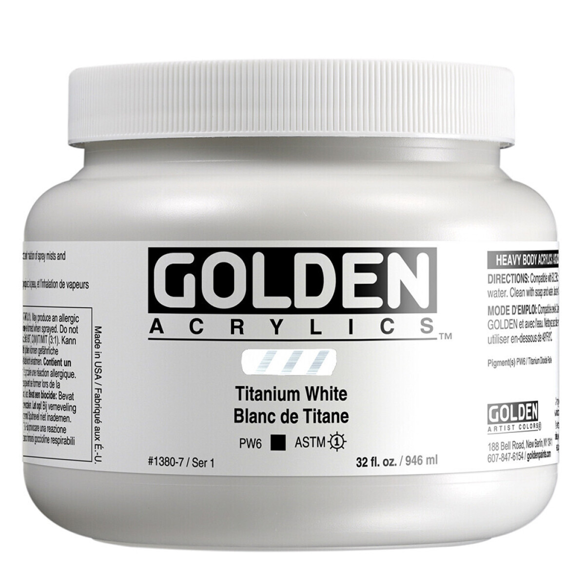 Akryl Golden HB 946ml – 1380 Titanium White