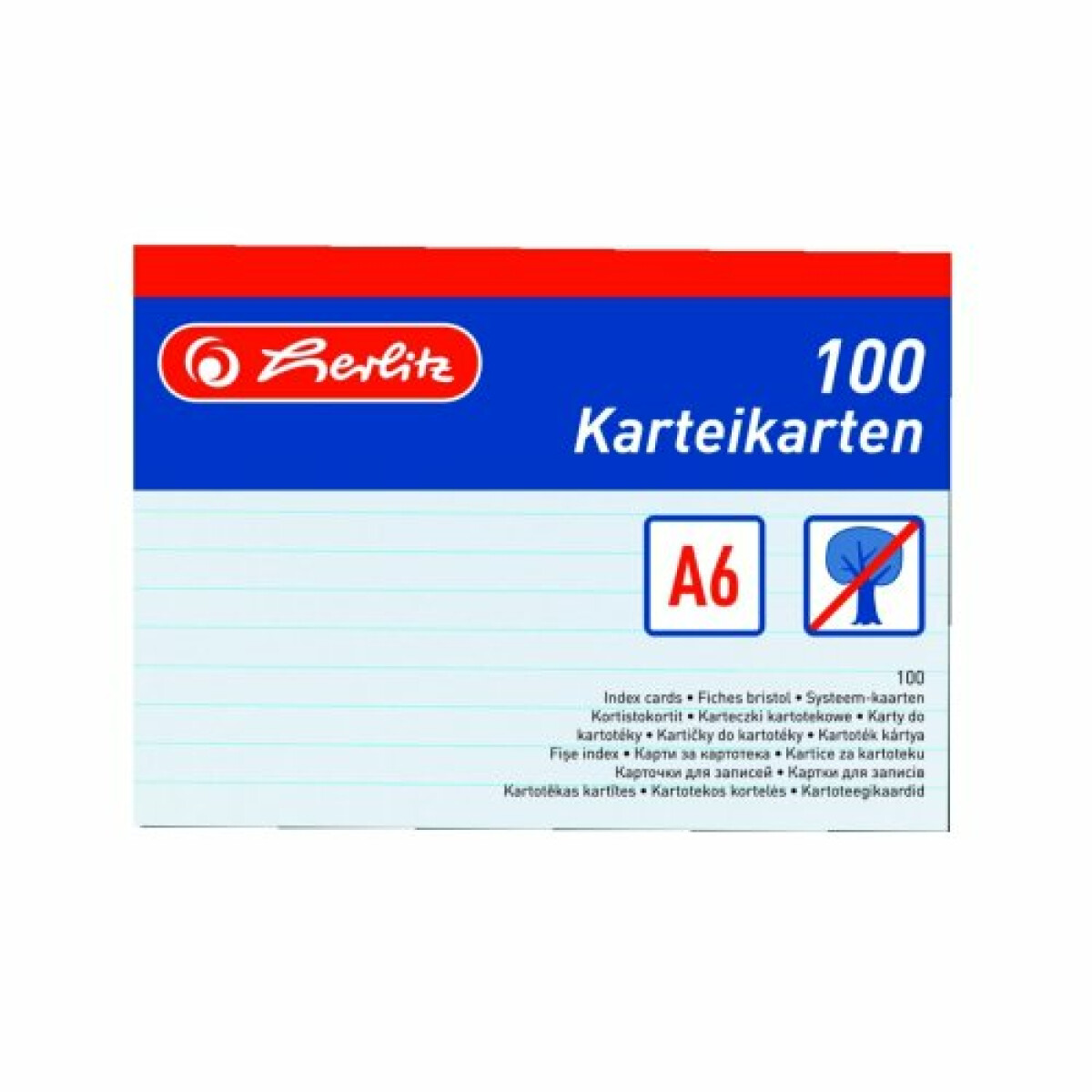 Herlitz - Karty do kartotéky A6, bílé, linka (obrázek 4)