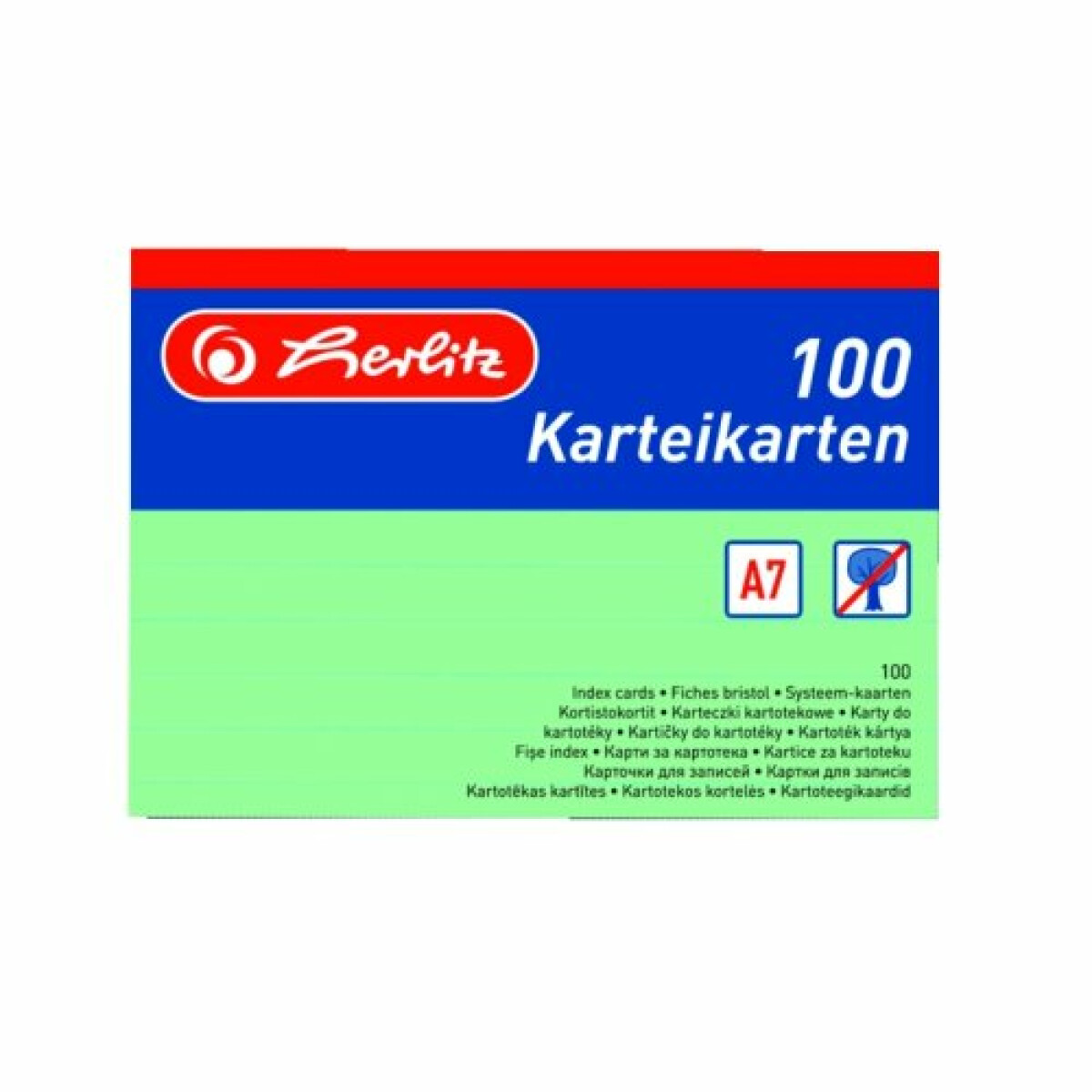 Herlitz - Karty do kartotéky A7, zelené, linka (obrázek 4)