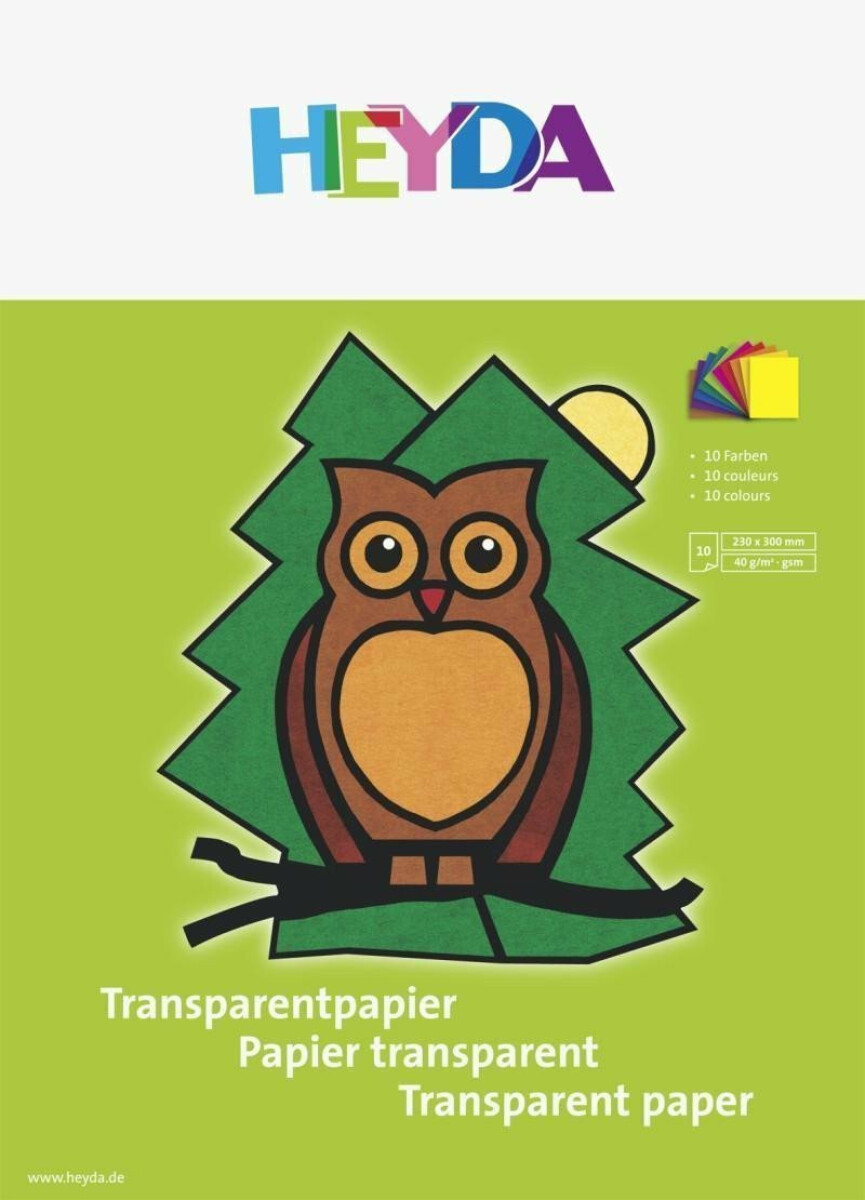 HEYDA Blok transparentních papírů - sova 10 listů (poškozené)