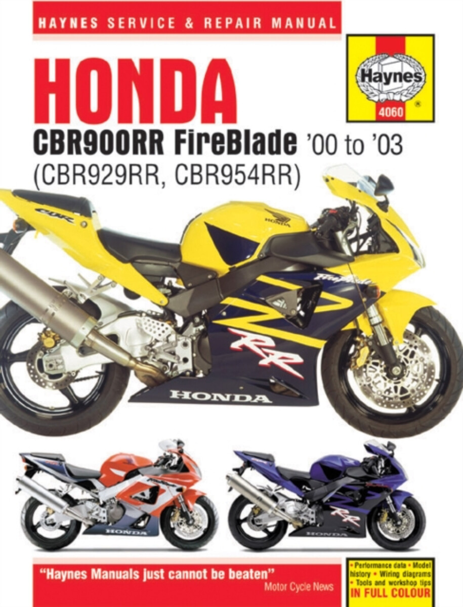 Kniha Honda CBR900RR FireBlade (00 - 03) Haynes Repair Manual