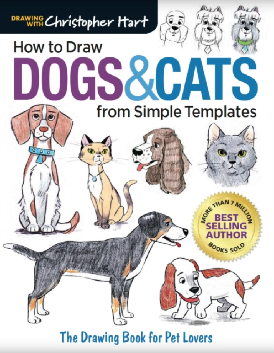 Kniha How to Draw Dogs a Cats from Simple Templates