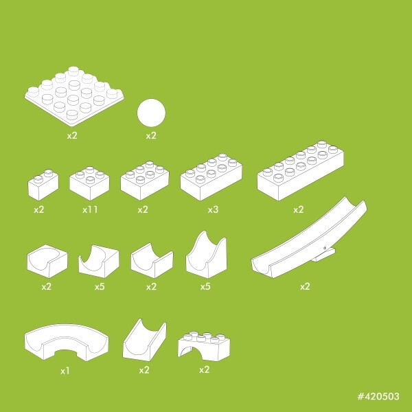 HUBELINO Kuličková dráha – rozšíření 45 ks, s kolébkou